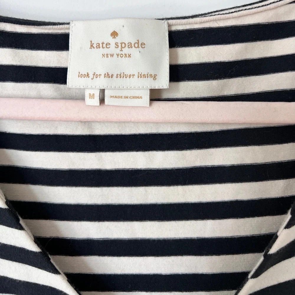 Kate Spade Tullia Black & White Striped Fit and Flare Dress Women’s‎ Medium